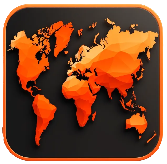 Flat world map
